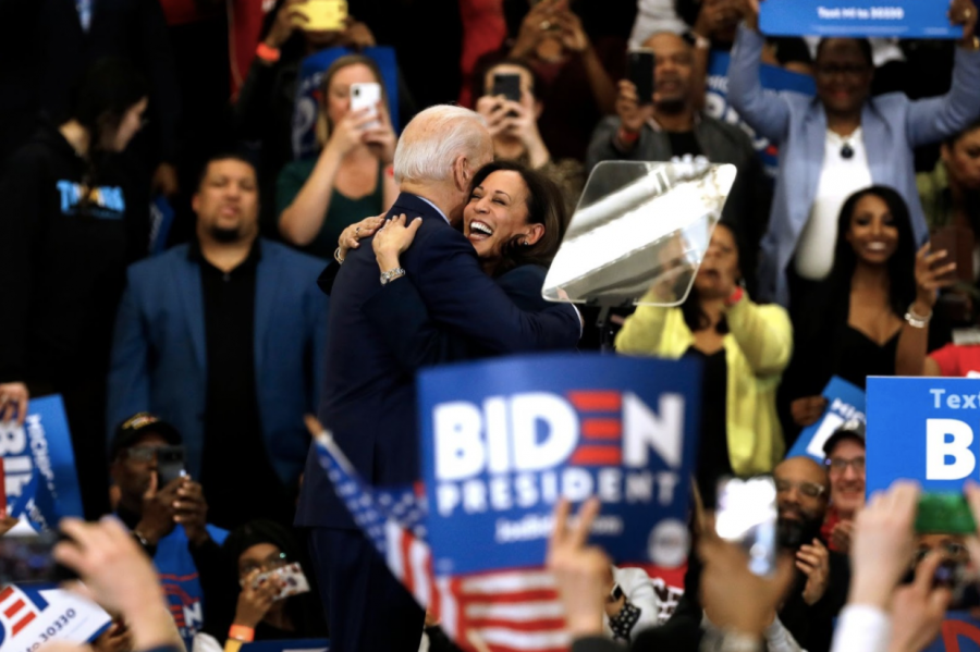 Kamala+Harris+endorses+Joe+Biden+at+one+of+his+campaign+rallies+on+March+9.+