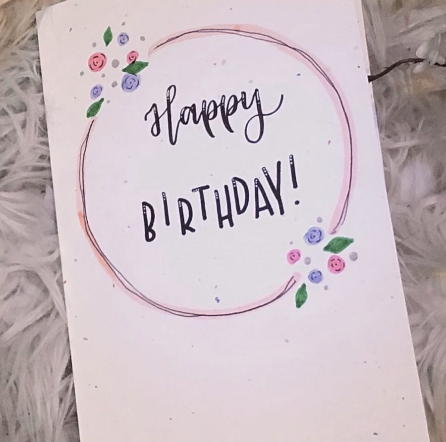  During club meetings, members of Calligraphy Chums make cards similar to this. 
