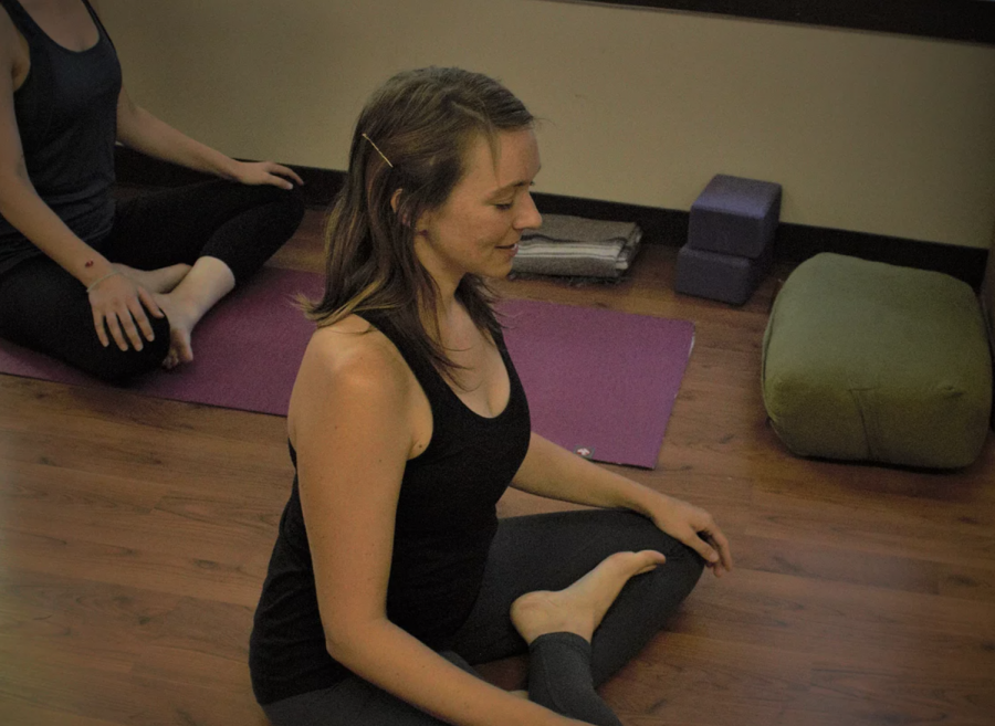Courtney Seiberling, the leader of the classes, channels her calm through breath work.