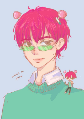A fan-drawn picture of Saiki K. from the anime The Disastrous Life of Saiki K.