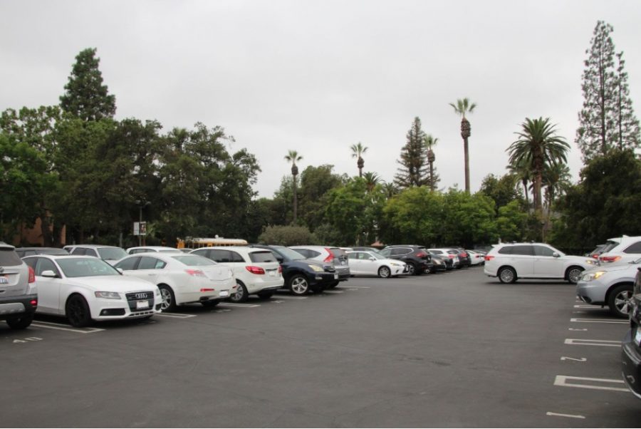 The State Street parking lot is nearly always full during school days. (Katie S. 23)