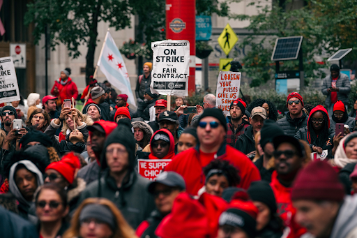The Chicago Teachers Union protested over health and safety concerns. (Photo Credit: NBC News)
