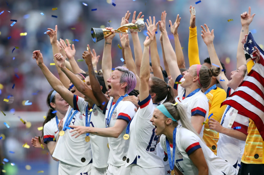 The+United+States+women%E2%80%99s+soccer+team+celebrates+their+victory+of+winning+the+last+two+World+Cups.