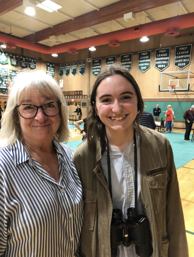 Ms. Kiphart and me at my 6th Grade Wax Museum in 2019.
