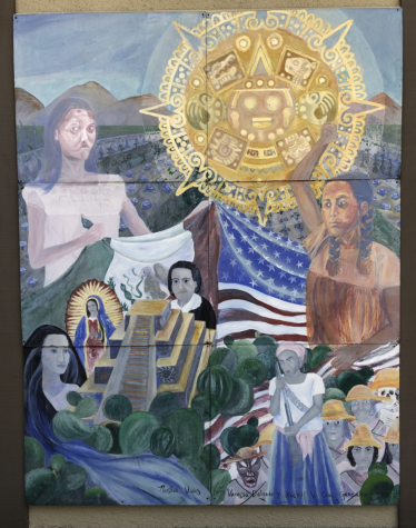 The current Latine Affinity mural located outside of the library.