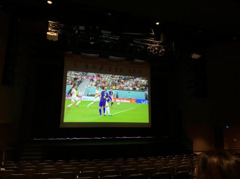 In the Performing Arts Center (PAC), several of the World Cup matches have been shown. One notable game was between the United States and Iran, which resulted in a 1-0 win for the U.S., allowing them to advance into the round of 16. Students could be seen across PAC cheering on their respective teams.