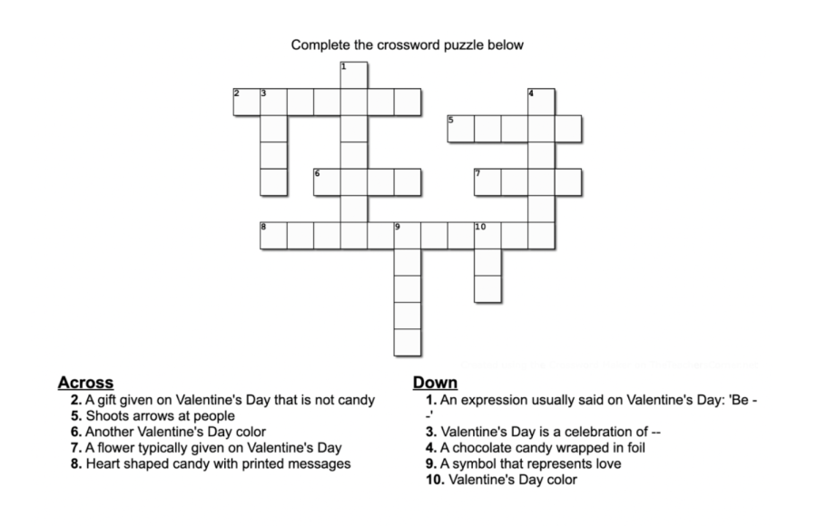 Valentine’s Day Crossword Puzzle