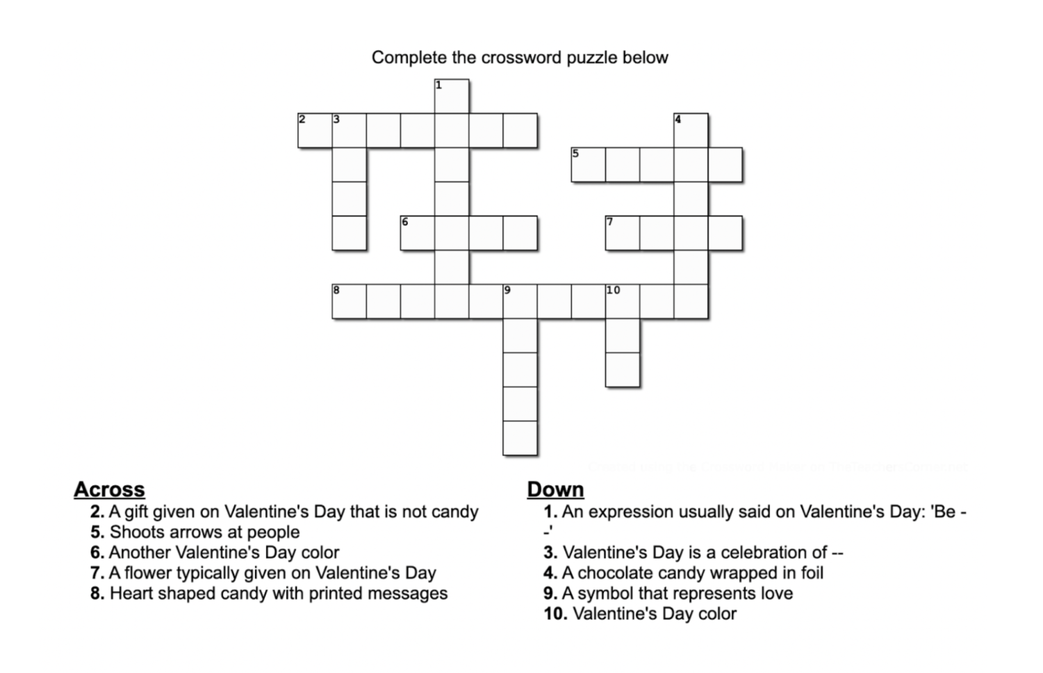 Valentine'S Day Crossword Puzzles - Page 57