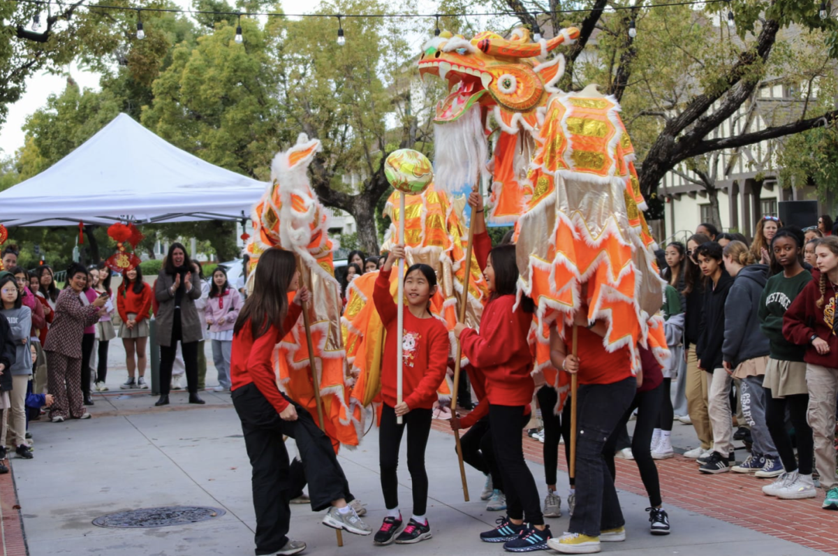 Lower School students perform an annual Westridge traditional dragon dance.