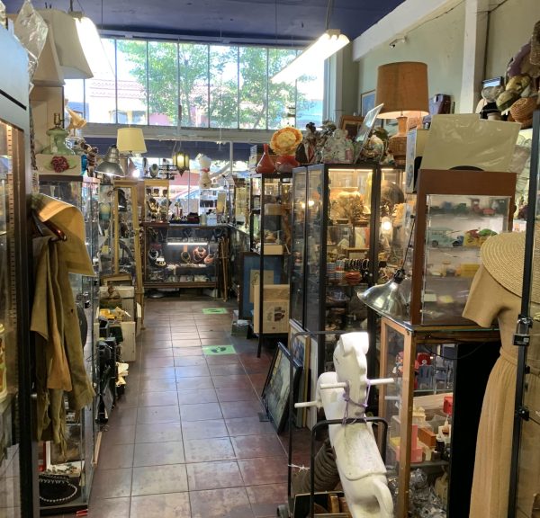An inside-view of Hodgsons Antiques on a sunny, spring day. Its location on Mission Street in South Pasadena, only a short walk away from Westridge, makes it a prime destination for an after-school outing.