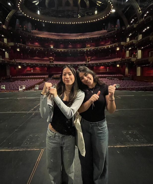 Shania W. 27 and Avin M. 27 Showing the Huge Stage at the Dolby Theater Tour 
