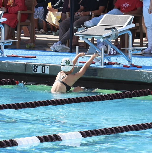 Alana L. ’25 capturing my backstroke dive in the 200 medley relay during CIF finals
