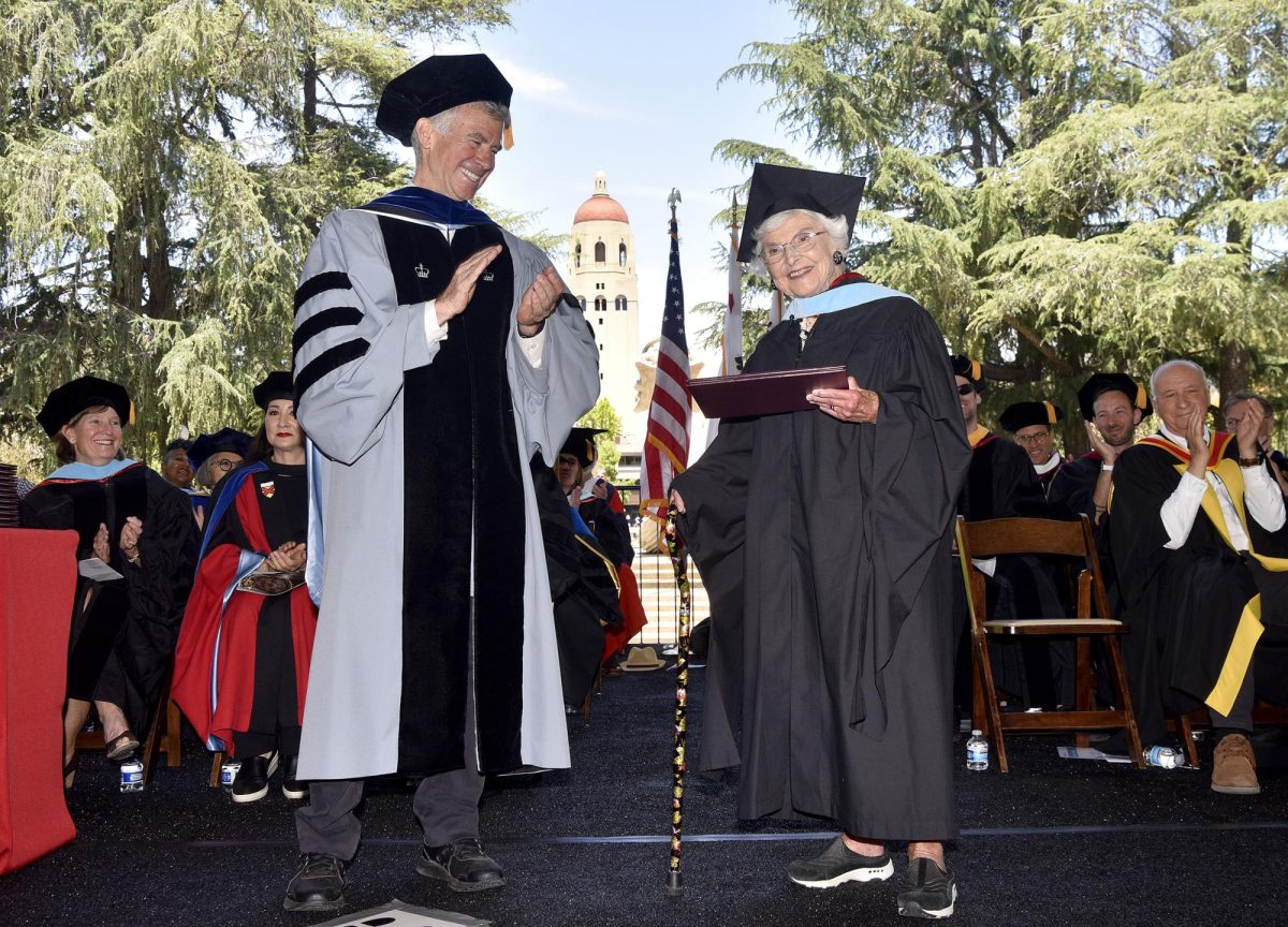 In June, Westridge's (believed to be) oldest alumna went viral for collecting her master's degree at age 105. (Photo credit: Stanford Graduate School of Education)