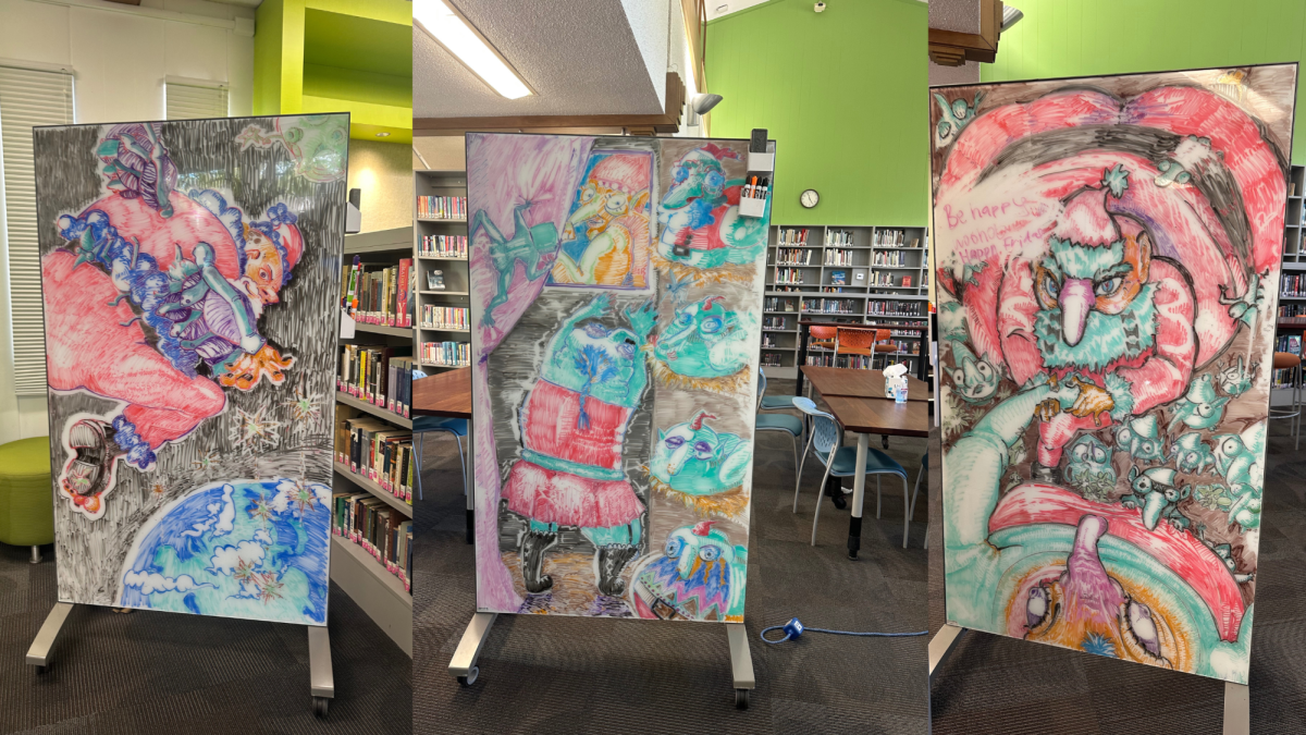 This past year, I noticed various illustrations taking over the whiteboards. One day they'll be blank, and by the next morning the boards will be filled with various colors and characters. I began photographing each piece throughout the year.