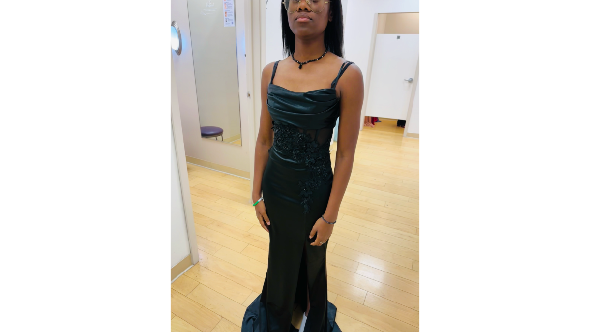 Senior Lauren trying on her dress a couple weeks before prom to make sure it fit perfectly. 