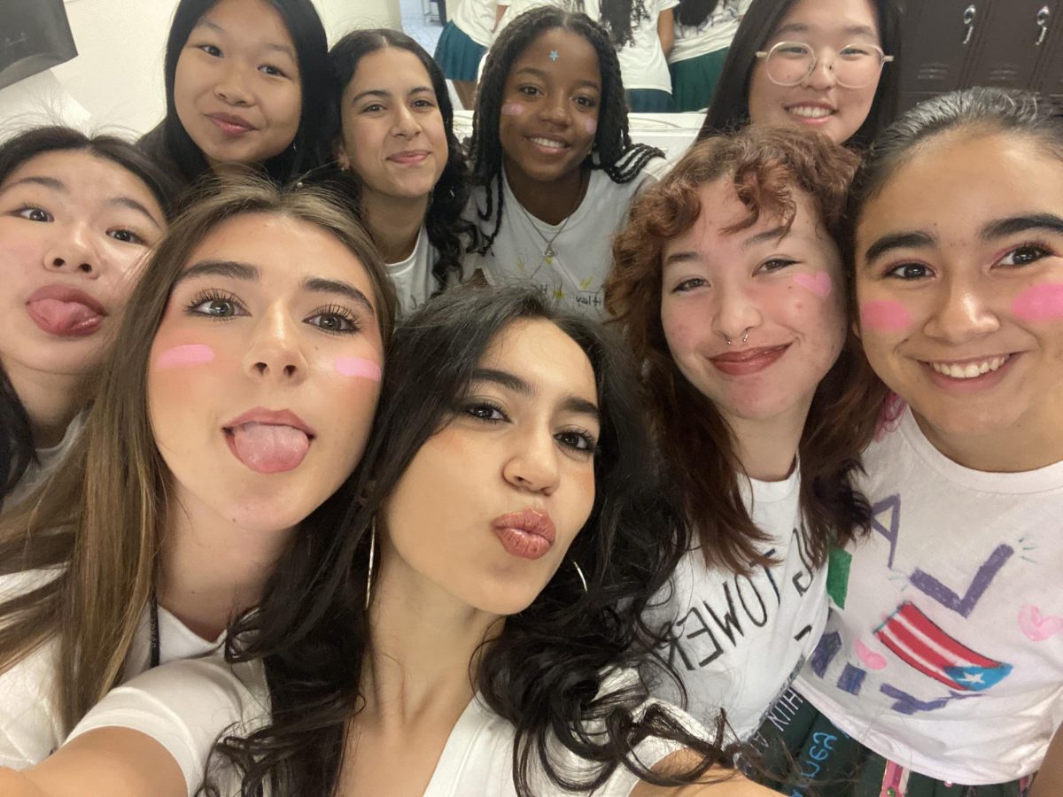 Westridgettes pose for a quick selfie before their first performance!