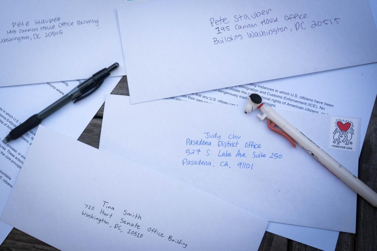 Students handwrote and addressed letters to elected officials from both California and Minnesota, two cities that have been heavily targeted by ICE. 