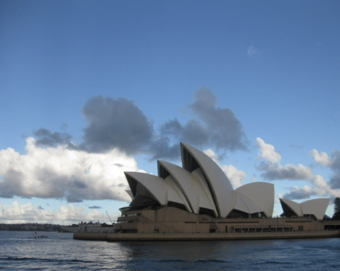 Students got a better view of the Sydney Opera House on a boat. 