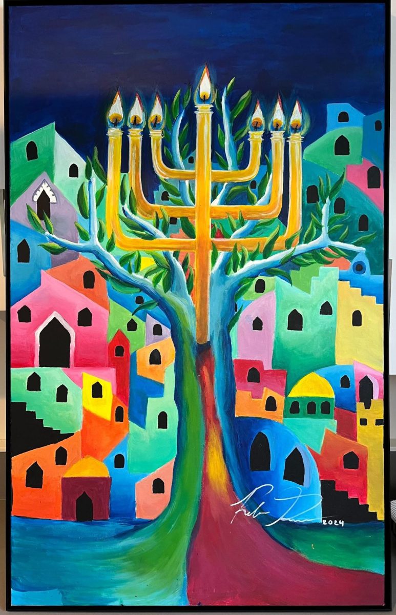 My painting that hung in my synagogue for nearly two years as a tribute to Rabbi Aimee Gerace. At the time, I believed the painting marked an ending. It was my attempt to preserve Rabbi Aimee’s warmth, faith, and ability to bring light to others even in difficult moments. I did not yet know how deeply I would return to that image of light in the months ahead.