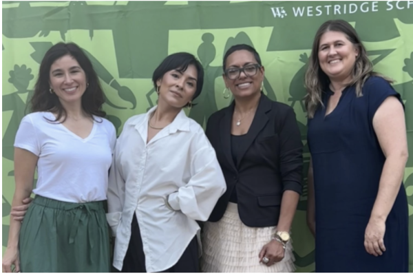 (Left to right) Masami Hansen, Emma Ho'o, Zanita Kelly, and Farrell Heydorff at a Westridge School event.